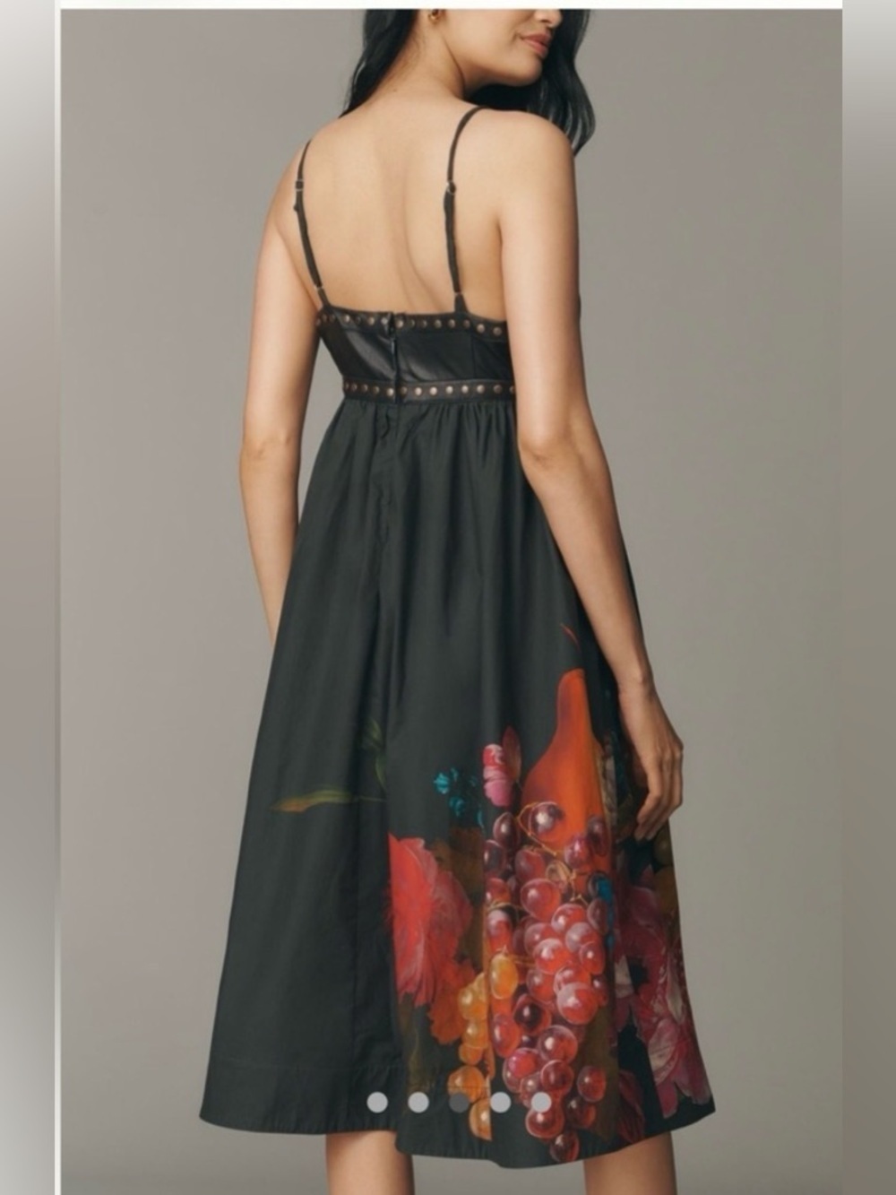 Anthropologie Maeve Twofer Faux Leather Babydoll Dress XS evening home coming - Picture 3 of 8